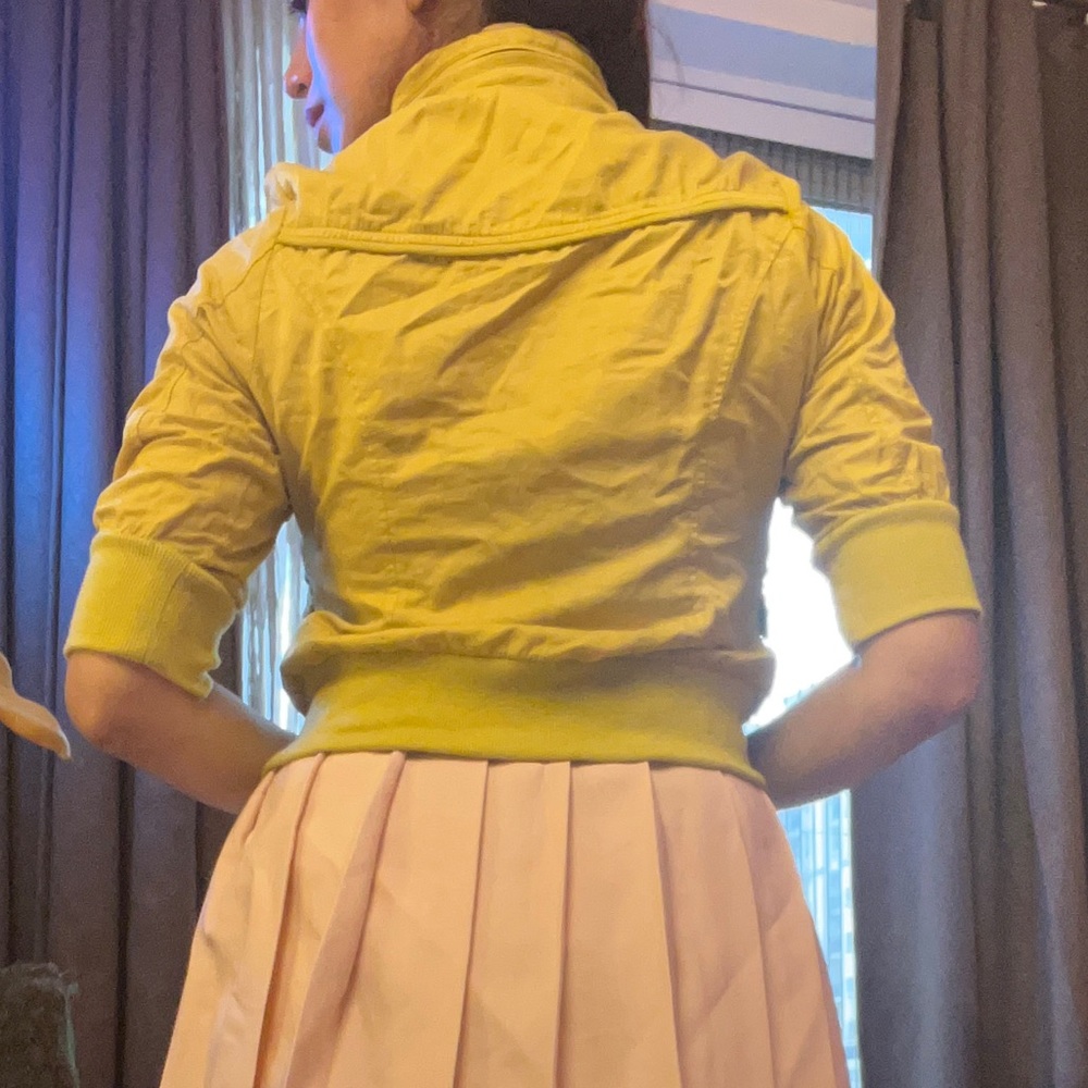 Green High Neck Jacket with Hoodie - Picture 5 of 9